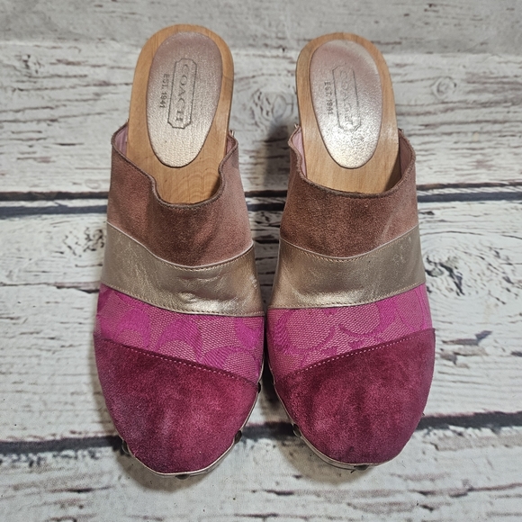 Coach pink wood clog heels - Picture 15 of 16